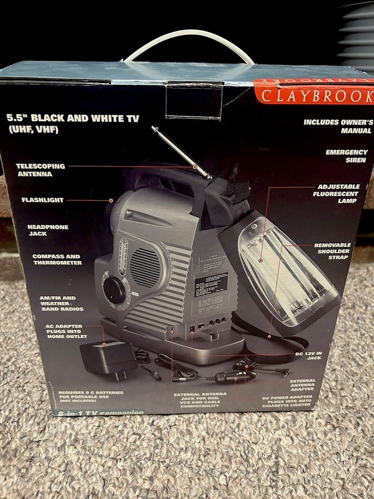 Camping Television Lantern Radio Compass Claybrooke 8In1 Tailgate Survival Gear