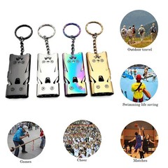Camping Tool Multifunctional 1 Double Tube Pendant Keychain High Decibel Outdoor