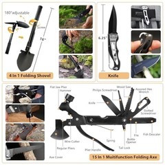 250Pcs Survival Gear Kit, Molle-Compatible Bag, First Aid & Emergency Tent for H