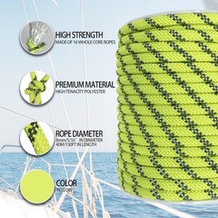 8mm Reflective Paracord 130FT High Strength Neon Yellow