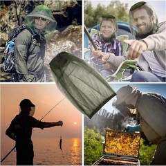 2× Anti-Mosquito Net Hat Mesh Insect Protection Face Mask Hiking Fishing Camping