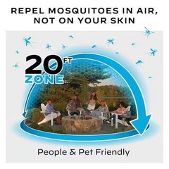 Thermacell Rechargeable Outdoor Mosquito Repeller Covers 20ft Deet Free Charcoal