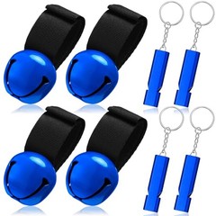 Gemscream 4 Sets Bear Bells with Whistle for Hiker, Loud Bear Bell with Blue