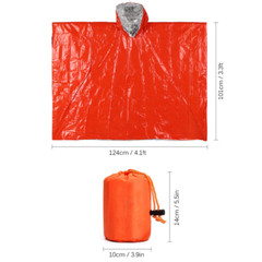 Emergency Survival Rain Poncho Outdoor Raincoat Heat Reflective Waterproof Shiny