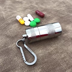 Titanium Portable Waterproof Storage Pill Case Box Capsule Seal Container Tank