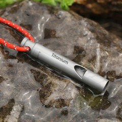 Titanium Safety Whistle W/ Cord Emergency Whistle For Kayak Rescue Signaling