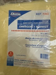 3 Dukal 7303 Emergency Blanket, Yellow, Heavy Duty, Fluid Impervious, 54″ X 80″