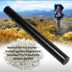 Magnesium Fire Starter Kit w/ Ferro Rod – 6/12/18 Bags Pre-Shaved Magnesium