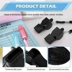 Whistle, 24 Pcs Black Professional Sport Whistle Set with Lanyard – Loud Pea-…