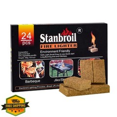 Stanbroil 24 pcs natural charcoal fire starters