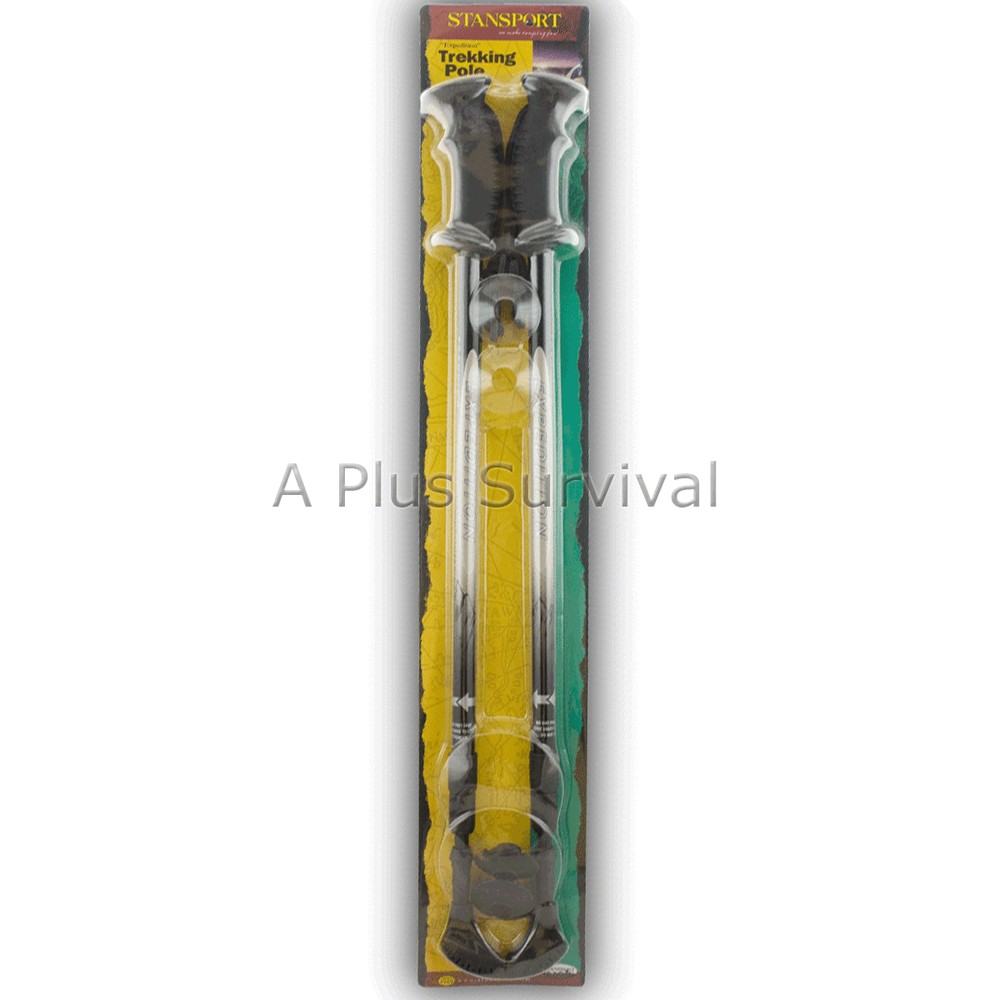 Set of 2 Red Expedition Trekking Hiking 3 Section Collapsible Aluminum Poles