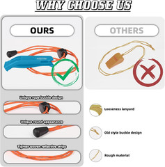 3/4 Pcs Emergency Whistle – Super Loud Survival Whistle with Lanyard for Safety
