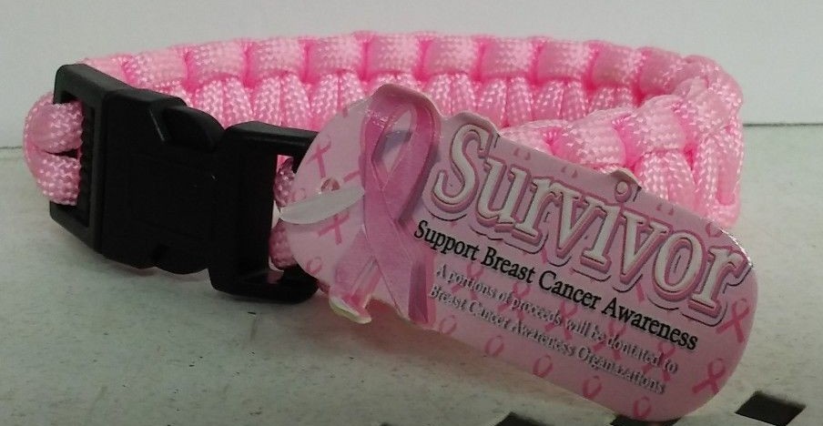 Pink Paracord Bracelet Survivor Support Breast Cancer Awareness Lot of 6