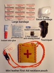 MINIMALIST EMERGENCY SURVIVAL FIRST AID NECKLACE POUCH WITH TOURNIQUET FIRST AID