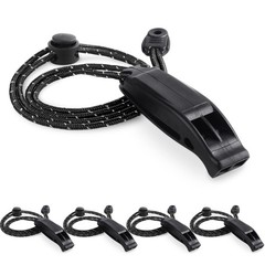 4 Pcs Emergency Whistles with Lanyard for Swimming Kayaking Hiking Camping