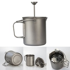 Sleek and Functional Titanium Coffee Cup for Traveling and Backpacking