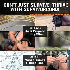 25 FT Hank Patented Rope – 3 Strand Military Specification Survival Rope