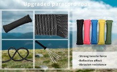 Paracord Rope, Reflective III Parachute Cord 7 Strand Core 550lb, 50ft Army