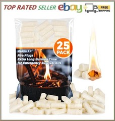 MAQIHAN Fire Starter – 25PACK Fire Plugs Fire Starter Survival Tool, Fire Starte