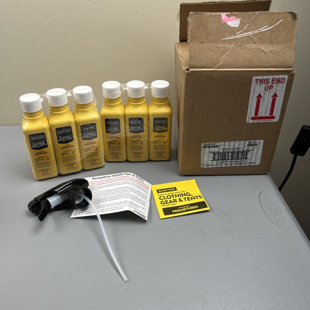 Sawyer Permethrin Insect Repellent Spray 4.5 Oz X 6 Clothing Gear New Sealed