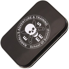 ESEE Pocket Survival Kit Tin Dimensions 3.75″ x 2.25″ x .75″ Empty Tin Can 2284