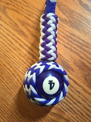Motorcycle 550 Paracord Get Back Whip Acid Purple/White 3ft Gaucho/Chevron Style