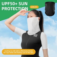 ROCKBROS Neck Gaiter, UPF 50+ Cooling Face Cover, UV Protection Free, Black