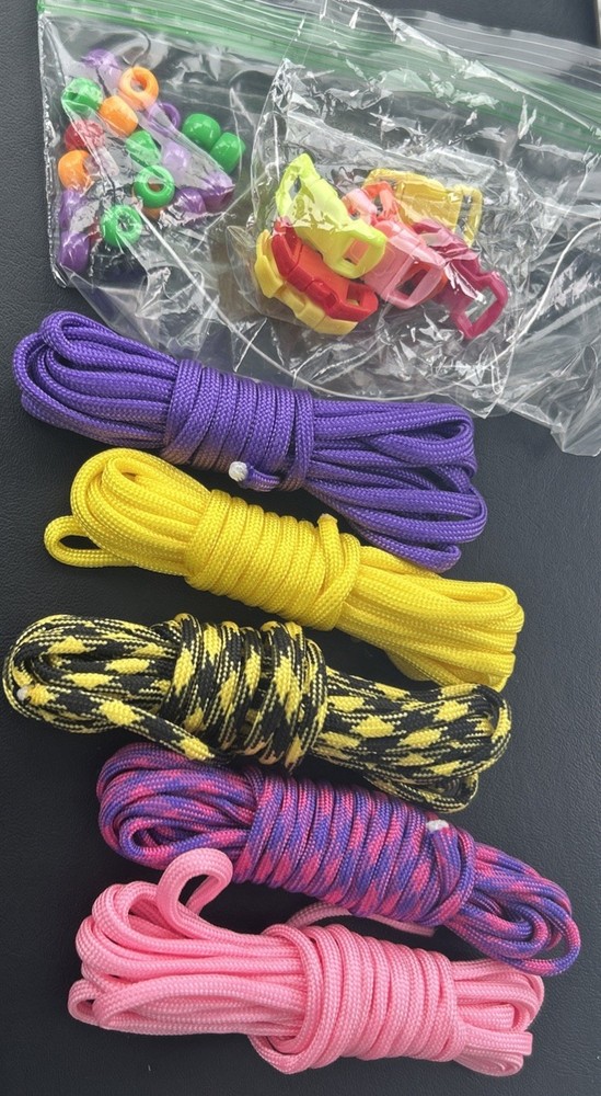 Paracord Bracelet Lot – Outdoor Survival 550 Parachute Cord Lanyard 5 Colors