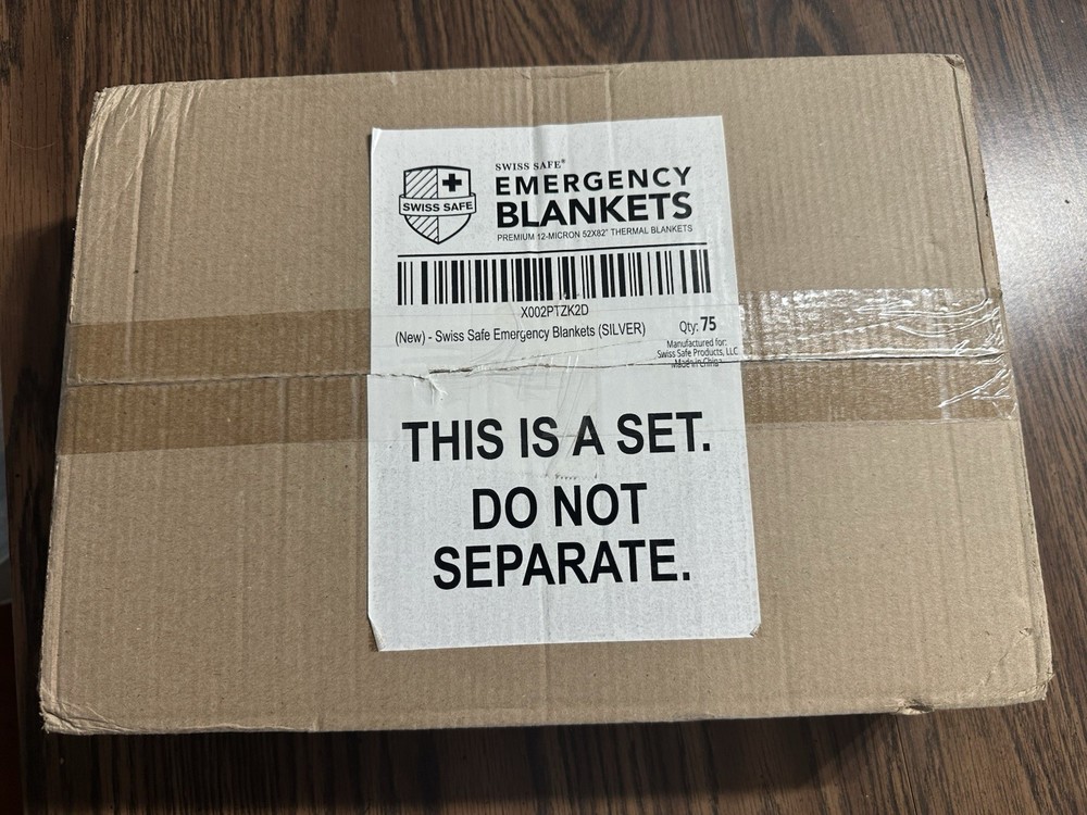 Swiss Safe 75 emergency blankets 52x82” Thermal Blankets