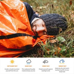 Emergency Sleeping Bag, Survival Sleeping Bag, Survival Bivy Bag First Aid Rescue…