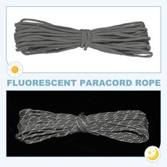 Reflective Fluorescent Paracord Rope 4mm 49 ft for Camping (Gray)