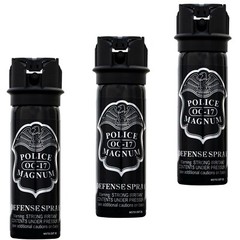 3 POLICE MAGNUM Pepper Spray 3oz Flip Top Stream Personal Safety Self Defense OC