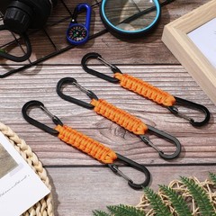 5 Pcs Heavy Duty Paracord Keychain Carabiner Clip Braided Lanyard Key Chain