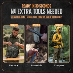 Tactical Hiking Stick with Integrated Survival Kit – Essential Camping Gear for