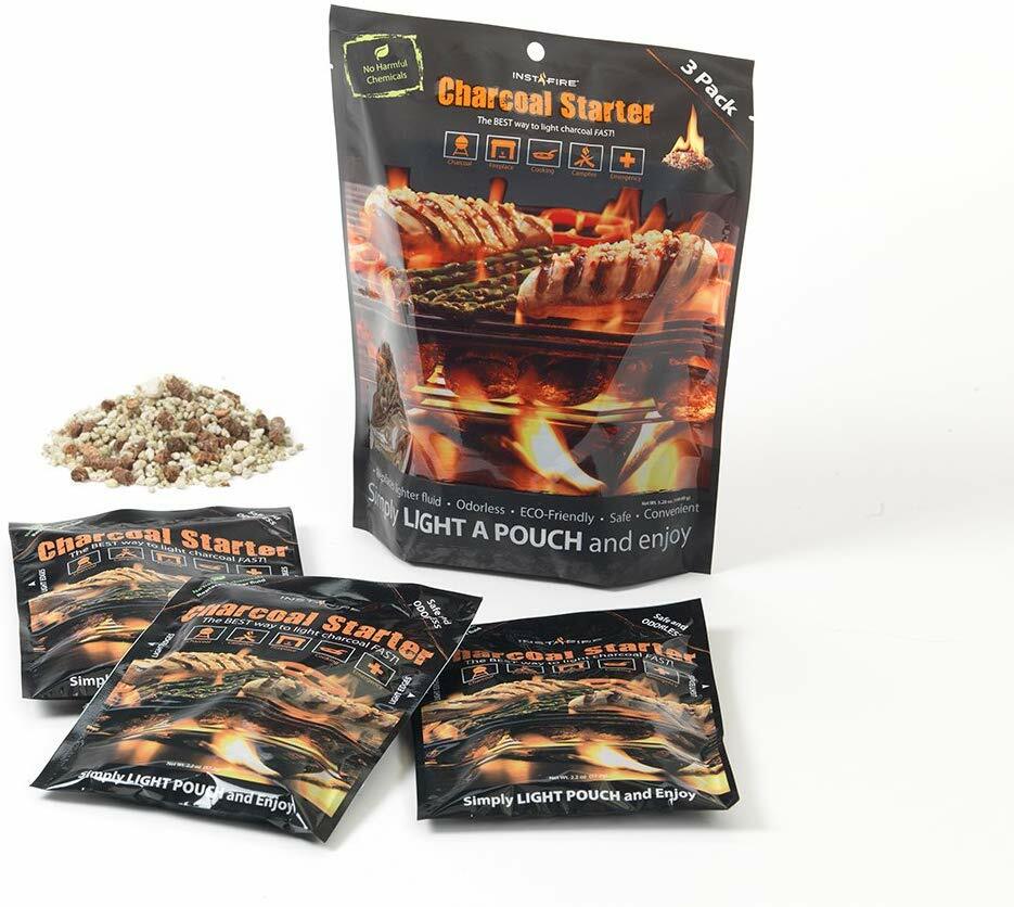 Outdoor Charcoal Briquette Fire Starter Pouches for BBQ Grill Smoker – 3PK