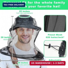 tupi Premium Mosquito Head Net, 1 Pack Bug Net for Head,Fly & Insect Protection