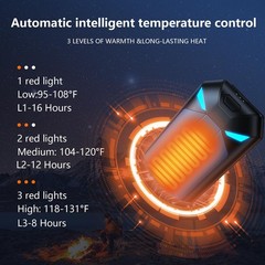 Hand Warmers Rechargeable 2 Pack,Electric 6000mAh,20Hrs black