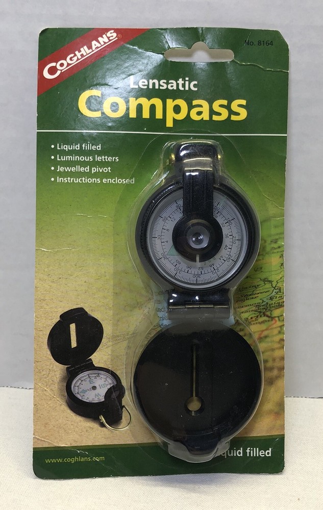 Coghlan’s Lensatic Compass with Case, Liquid Filled, Camping Survival Emergency