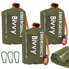 3 Pack Emergency Sleeping Bag Emergency Survival Sleeping Bag with Signal Whistle, What…