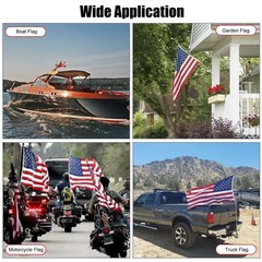OwnMy Set of 4 Adjustable Flagpole Clips with Carabiner Boat Flag Clips Metal