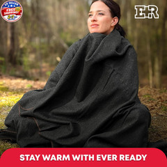 Military Wool Blanket 80% Wool – Warm, Washable, Perfect for Outdoors, Camping,