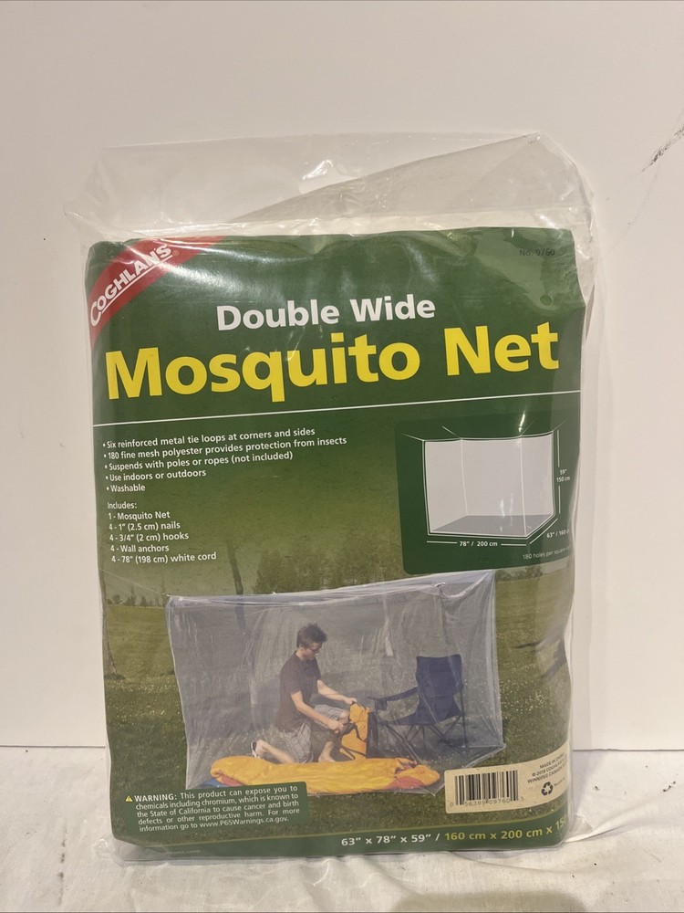 Coghlan’s Double Wide Mosquito Net, 63″ x 78″ x 59″ – White # 9760 New