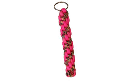 NEW Handmade Paracord Lanyard Keychain Key Ring Hot Pink & Crazy Camo 5”x0.5”