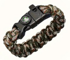 Camouflage Cord Bracelet With Compass