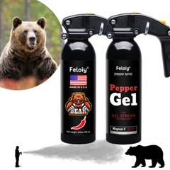 2 Pack Feloiy 16 oz. Bear Repellent Survival Spray Deterrent 35ft