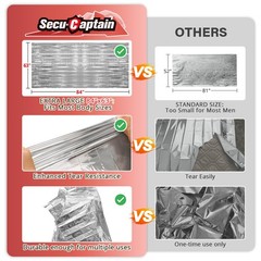 Secucaptain Survival Emergency Thermal Blankets 50 Pack Extra Large 84 X63
