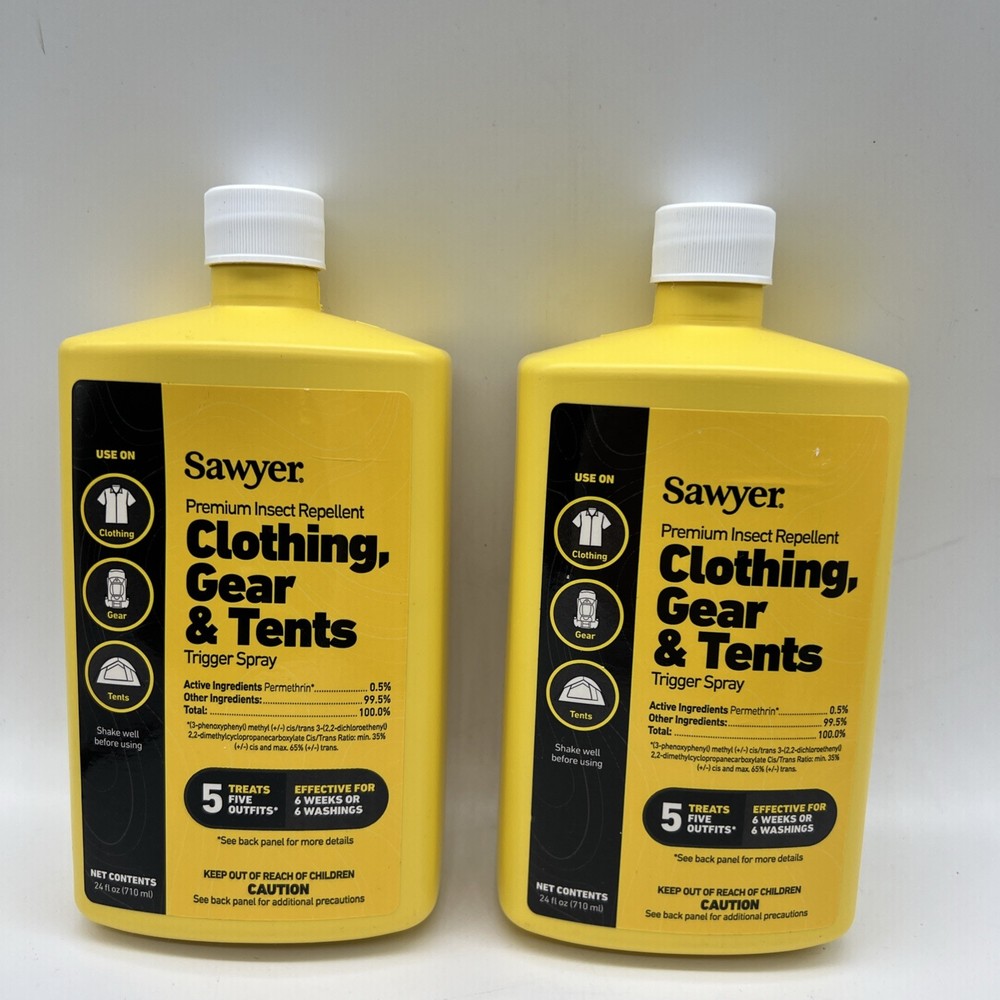 2 Sawyer Premium Insect Mosquito Repellent Spray 24fl Oz For Clothing & Tents