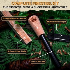Ultimate Fire Starter Survival Kit – 3/8″ Ferro Rod with Eco-Friendly Components
