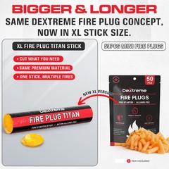 Dextreme Fire Plug Titan – Survival Starting Tinder, 1 Stick, Orange