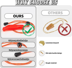 3/4 Pcs Emergency Whistle – Super Loud Survival Whistle with Lanyard for Safety